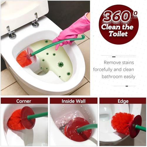 ADNIKIA Red Cherry Toilet Brush with Holder
