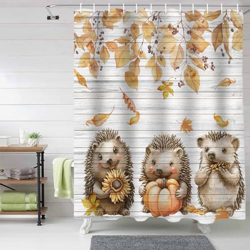 72 Inches Textured Shower Curtain Set with 12 Hooks