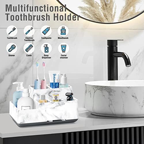 7CDXD Multi-Compartment Toothbrush Holder Organizer