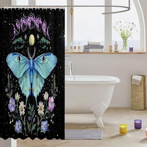 Feelyou Death Moth Shower Curtain Set 72x78