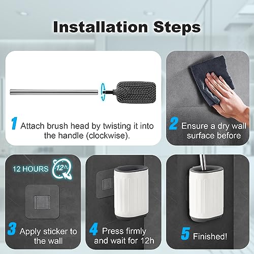TrashAid Bathroom Trash Can with Toilet Brush Set 1