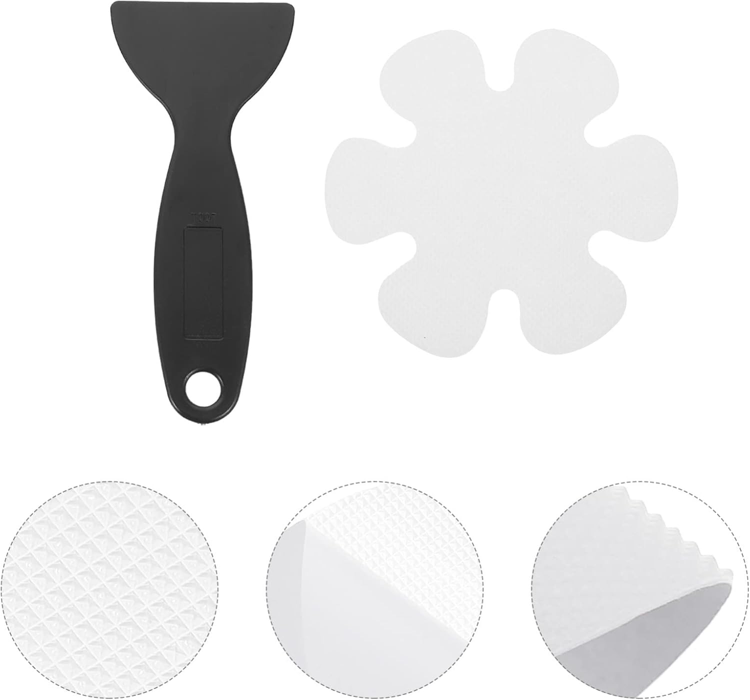 1set Non-Slip Floor Stickers Flower Design Transparent Peva Decals