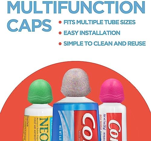 Chrome Cherry SqueezMe Self-Closing Toothpaste Caps Pack of 6