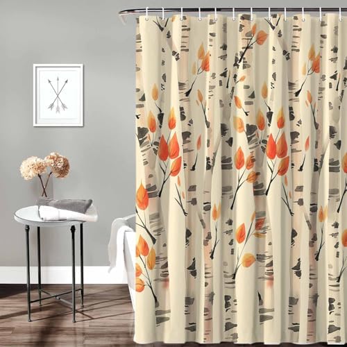 72 Inch Forest Watercolor Shower Curtain Set