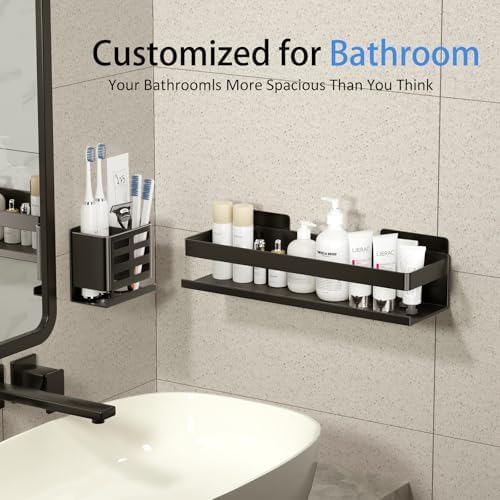 YESENT Shower Shelf 2 Pack - Rust Proof Aluminum Adhesive No Drilling Required