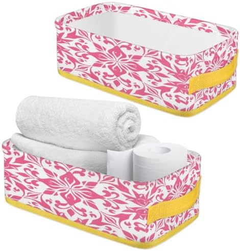 Geometric Flower Toilet Paper Storage Basket with Handle