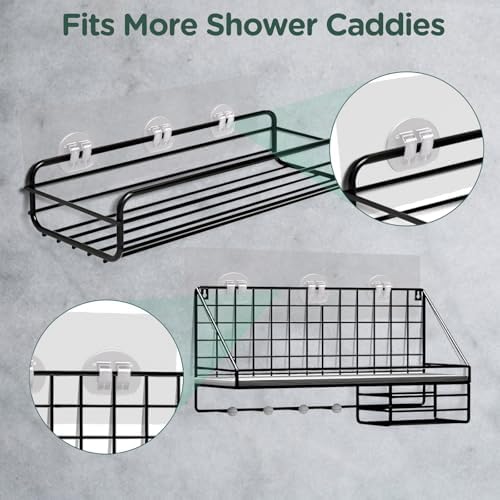 10 Pack Triple Clear Shower Caddy Hooks No Drilling Required 1