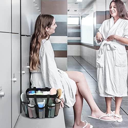 Mesh Shower Caddy Basket with Handle - Black