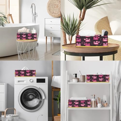 Tablerazzi Dog Paw Print Toilet Paper Basket with Handle