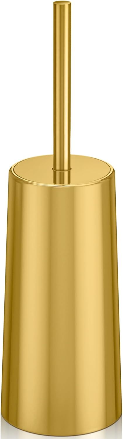Wsedor Toilet Brush with Stainless Steel Holder - 168 Inch Ergonomic Durable Gold