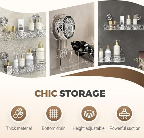 Corrugated Suction Cup Storage Rack with Glacier Pattern