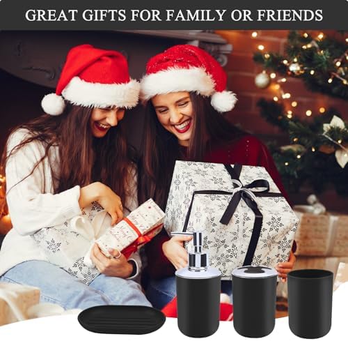 LGURT 4-Piece Bathroom Accessory Set Plastic Black