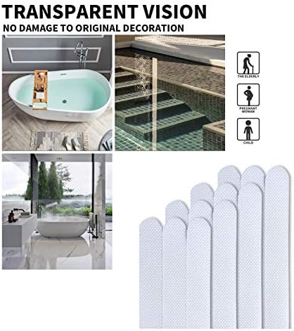 XURI Non-Slip Bathtub Stickers 12PCS Clear Safety Strips 1