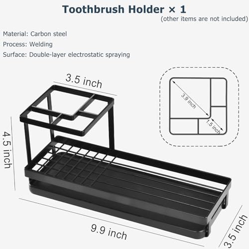 MYITYARD Toothbrush Holder with 4 Slots and Drainage