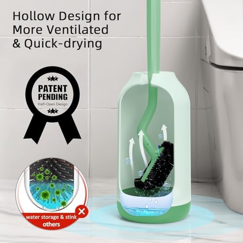 HAMITOR Toilet Brush Holder Set - Green 1