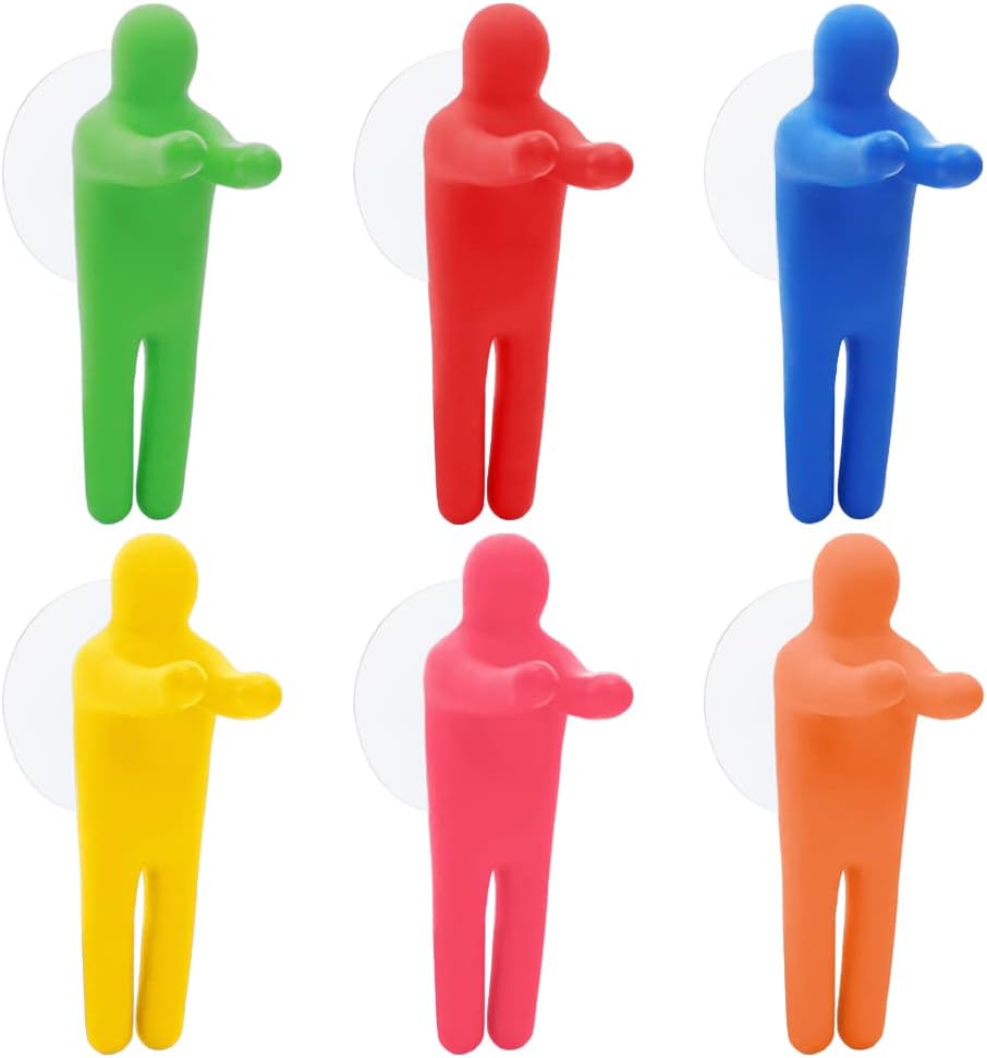 6 Colorful People Toothbrush Holders With Suction Cup