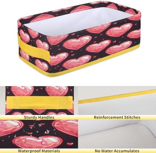 Valentines Heart Toilet Paper Storage Basket with Handle