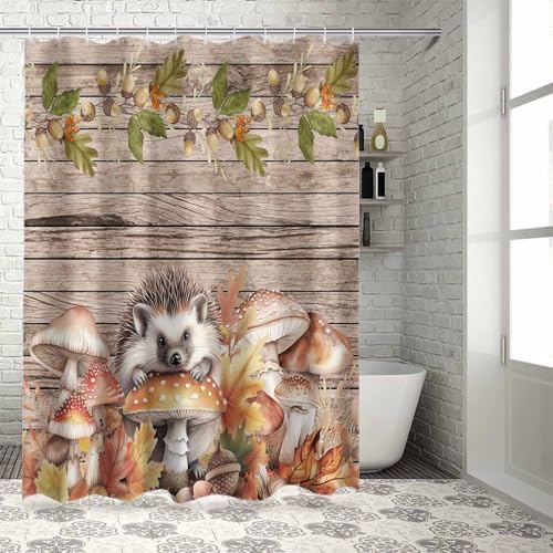 Funnywall88 72x72 Inch Waterproof Shower Curtain Set with 12 Hooks