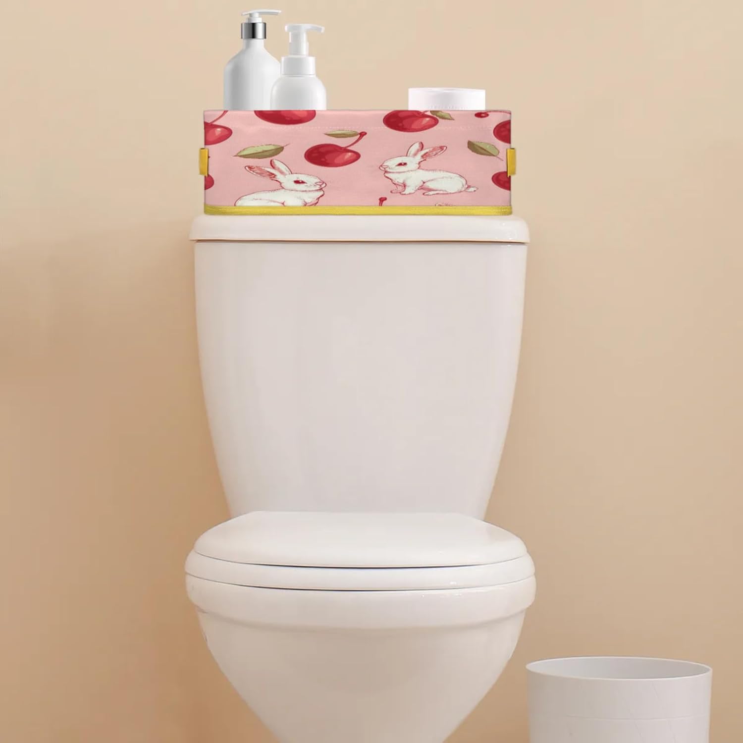 Spring Easter Rabbit Toilet Paper Storage Basket with Handles