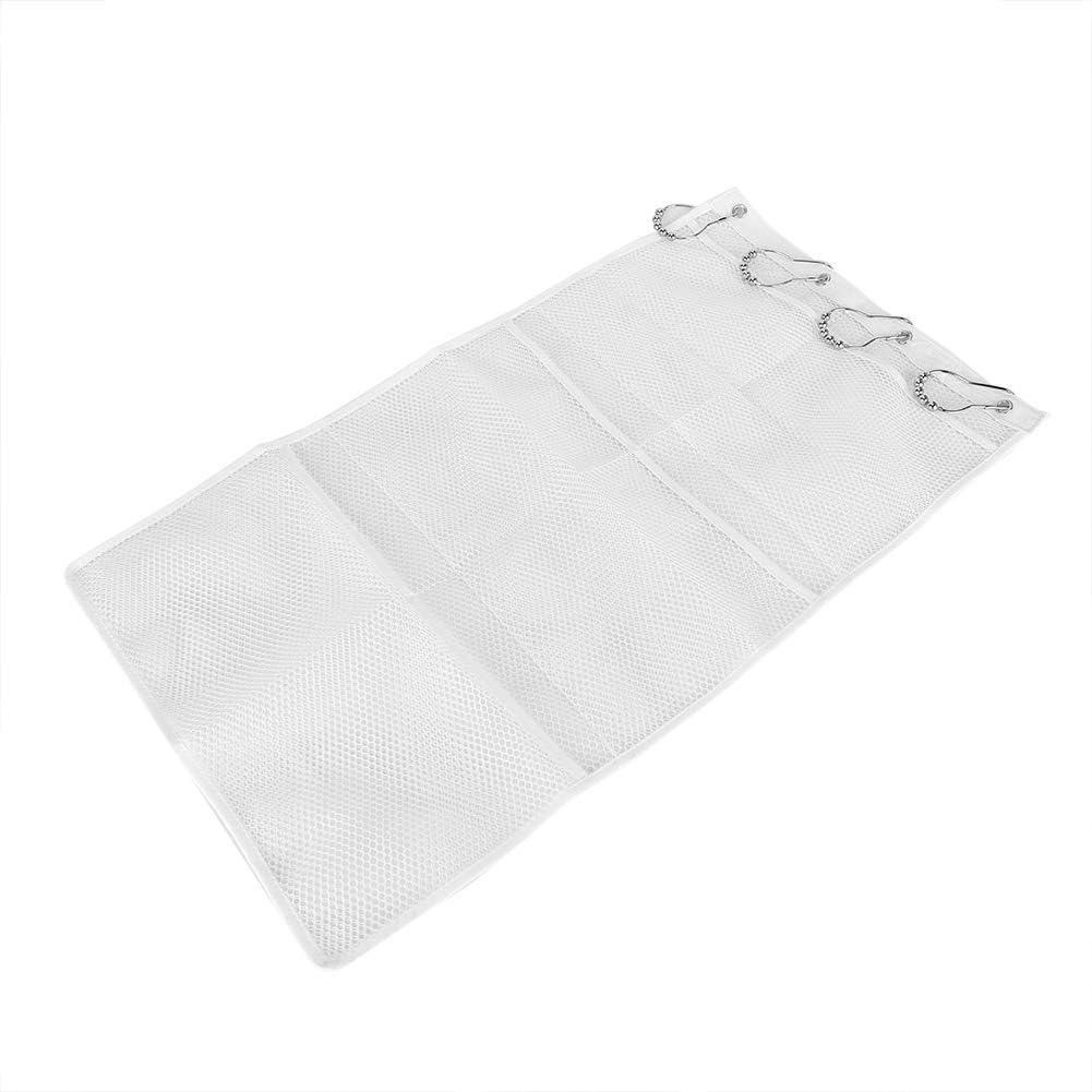Jwthee Mesh Shower Caddy with 6 Pockets and Metal Hooks