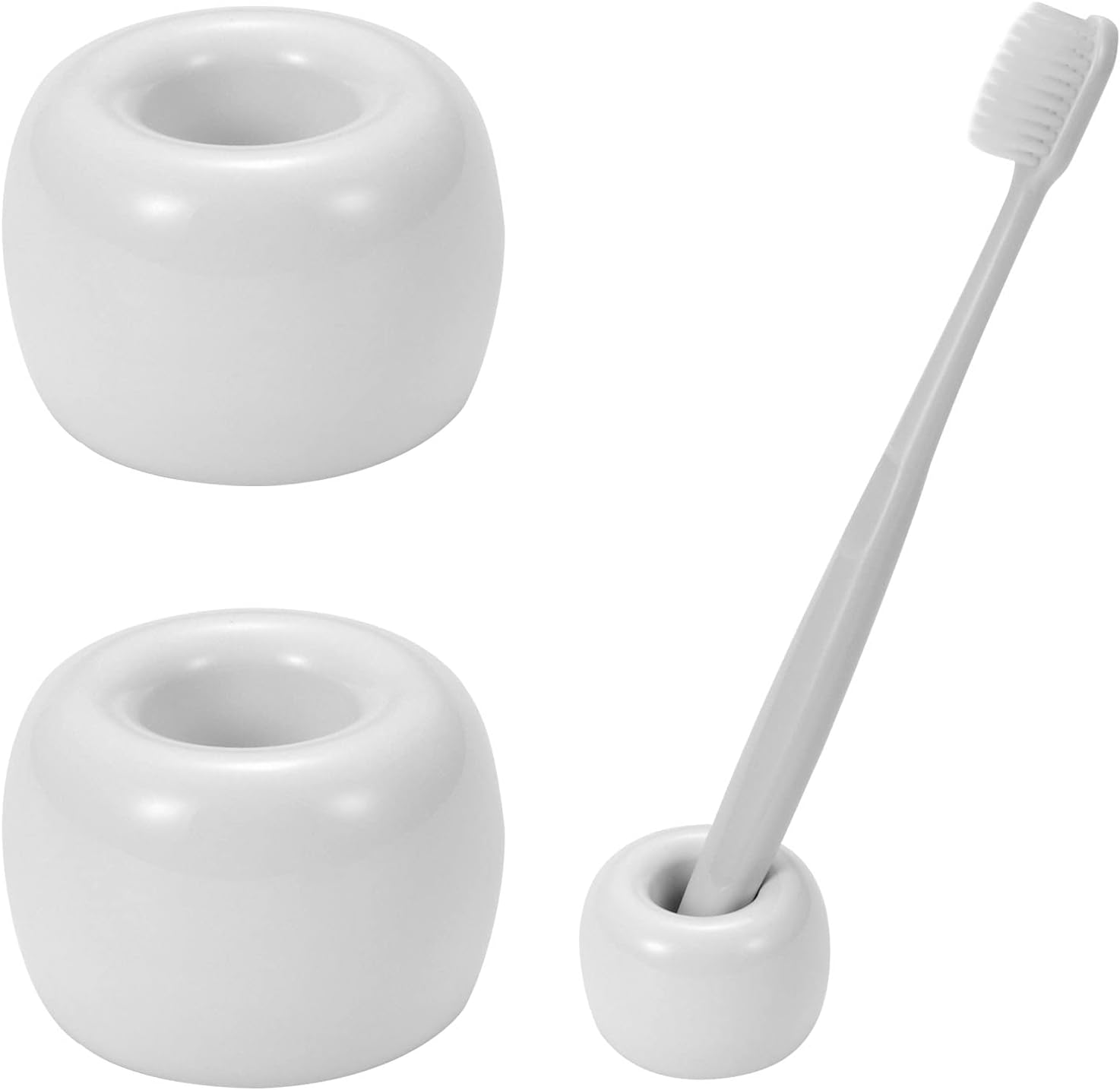 Mini Ceramic Toothbrush Holder 2-Piece Set 1
