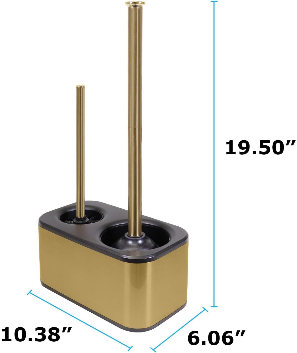 Blue Donuts Toilet Brush with Gold Plunger Set
