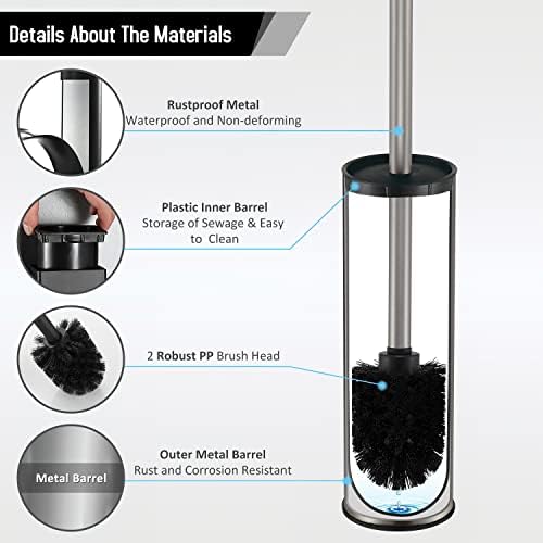 BGL Toilet Brush and Holder with Brushed Nickel Design
