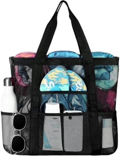 DOLRRCM Mesh Beach Bag Quick Dry Shower Tote