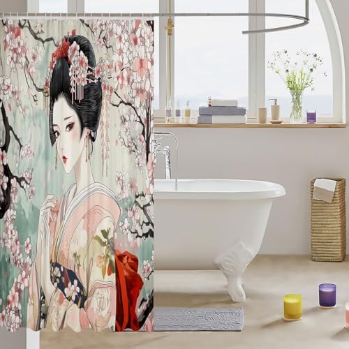 Feelyou Kids Japanese Geisha Shower Curtain Set