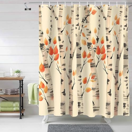 72 Inch Forest Watercolor Shower Curtain Set