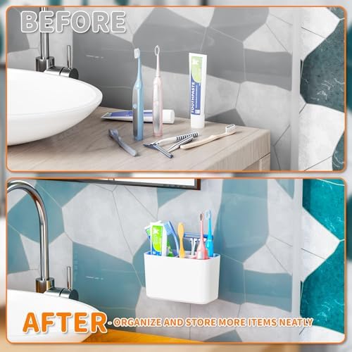 SuoXing 5 Slots Toothbrush Holder with 5 Compartments