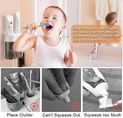 StAider Wall-Mounted Electric Toothbrush Holder with Storage and Toothpaste Squeezers