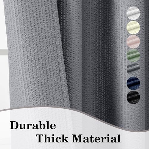 OVZME Berry Grey Shower Curtain Set with 12 Hooks