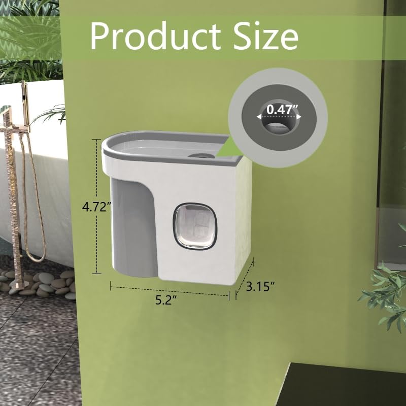 KABUM Toothbrush Holder - Wall Mounted Grey