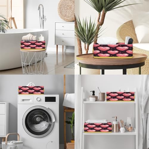 Valentines Heart Toilet Paper Storage Basket with Handle