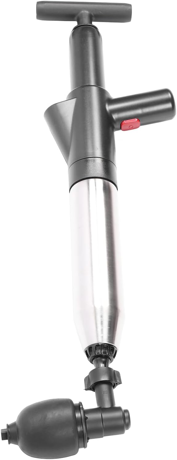 Dpofirs Toilet Plunger with Stainless Steel Handle and Air Pump
