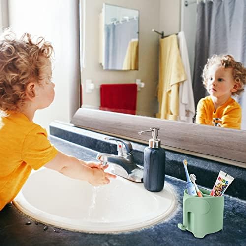 RyanLemon Elephant Toothbrush Holder for Kids with Hook and 3 Slots