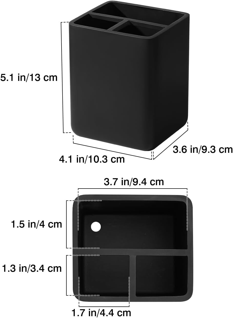 Luxspire 3 Slots Toothbrush Holder Matte Black