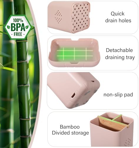 Rejomiik 3-Slot Pink Toothbrush Holder