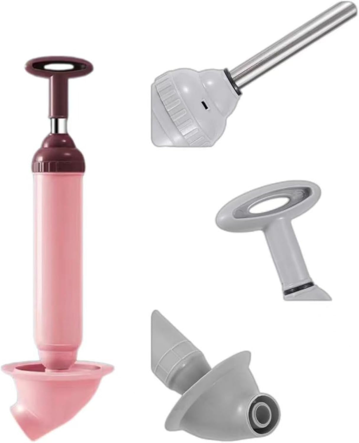 2025 High Pressure Toilet Plunger with Pink Design
