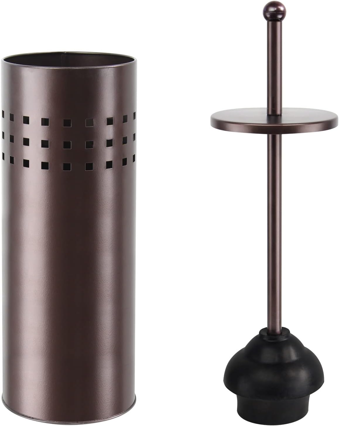 Blue Donuts Toilet Plunger with Holder - Quick Dry Bronze