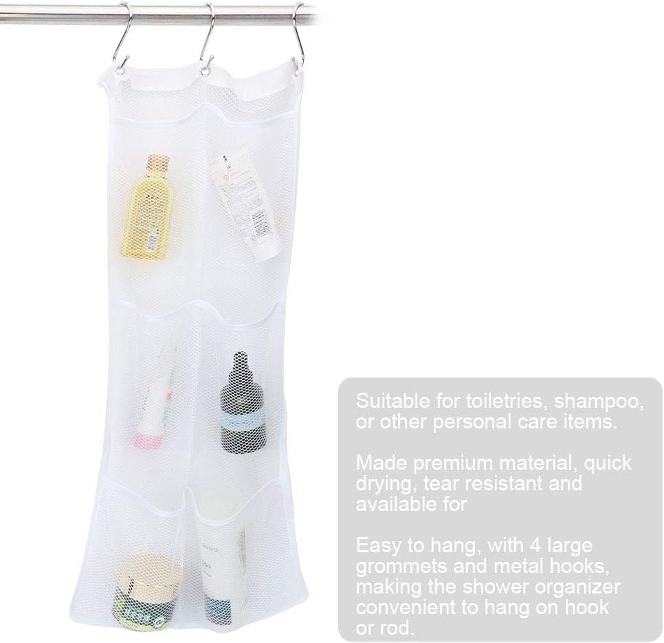 Srliya Large Shower Caddy with 4 Grommets and Metal Hooks