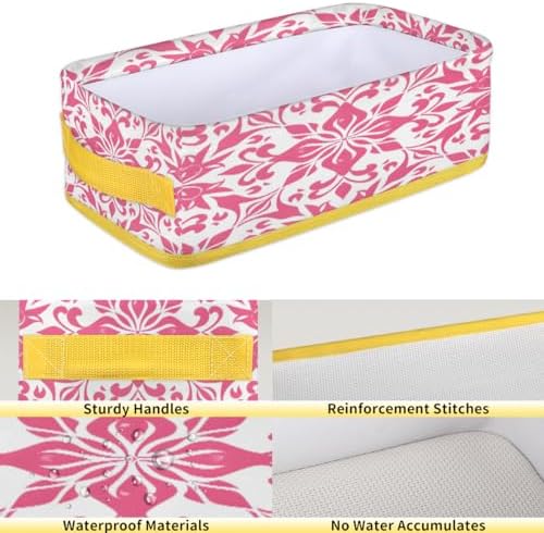 Geometric Flower Toilet Paper Storage Basket with Handle