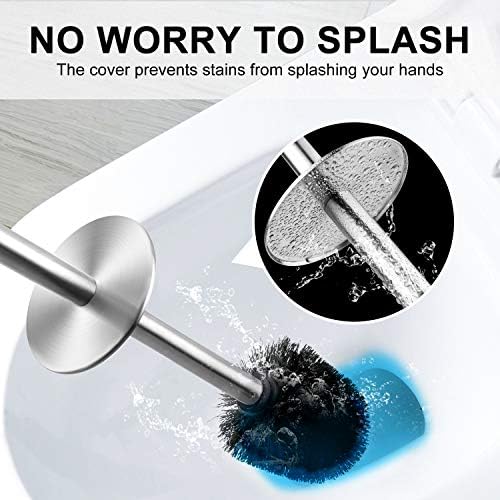 Wsedor 2 Pack Toilet Brush with Stainless Steel Handle