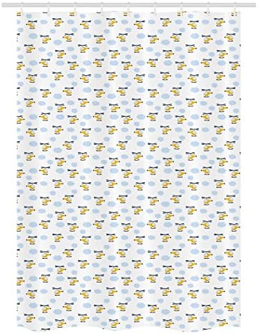 Ambesonne Cartoon Aircraft Shower Curtain Set 54 x 78 Yellow Blue
