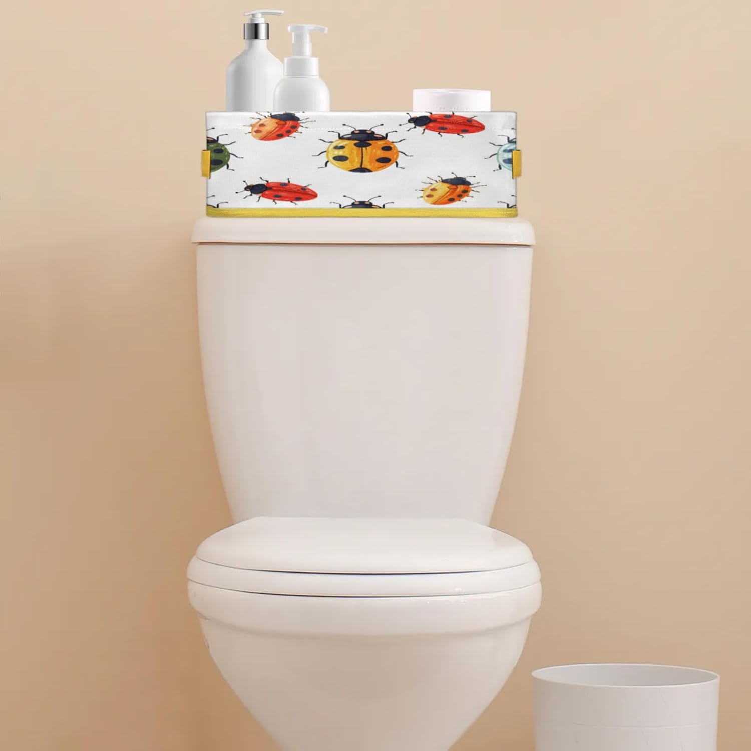 Cute Ladybird Toilet Paper Basket with Handles