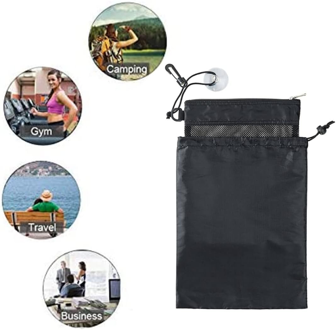 Shower Bag Tote with Zipper and Drawstring