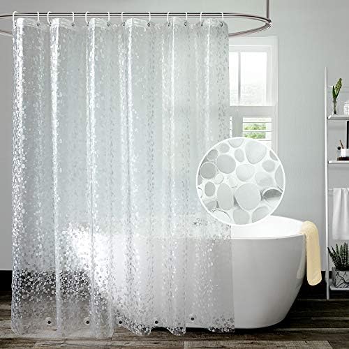 AooHome 72x66 Inch Shower Curtain with Bottom Magnets and 3D Stone Pattern