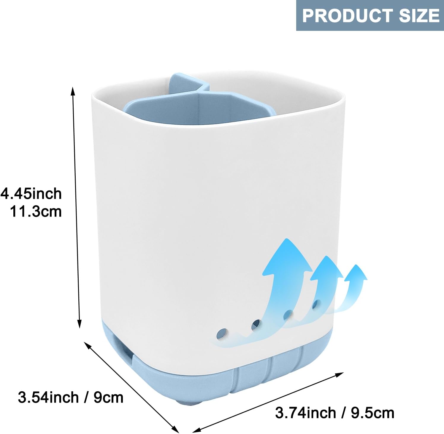 Scartink Toothbrush Holder 3-Slot Anti-Slip Organizer for Bathroom Blue