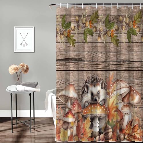 Funnywall88 72x72 Inch Waterproof Shower Curtain Set with 12 Hooks